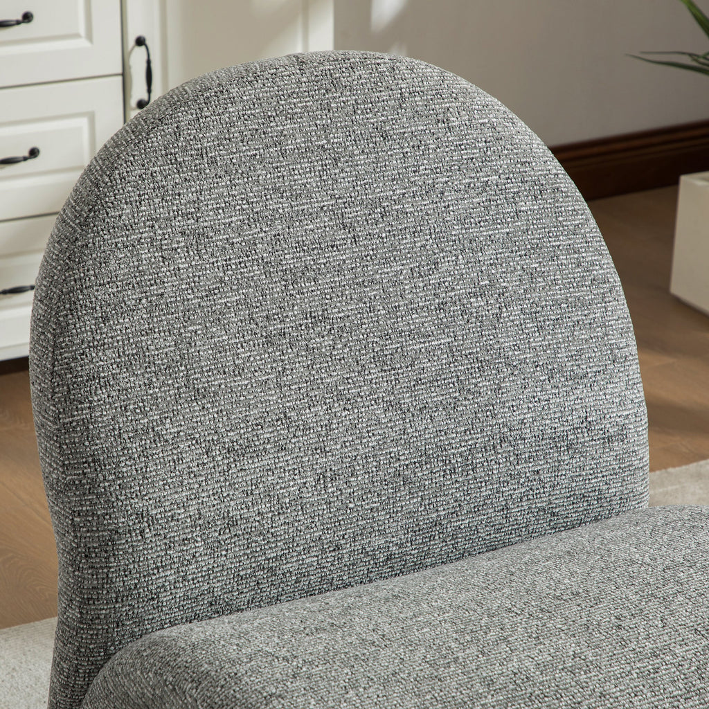 24.8 ' Wide Modern Upholstered Armless Chair with Storage Ottoman
