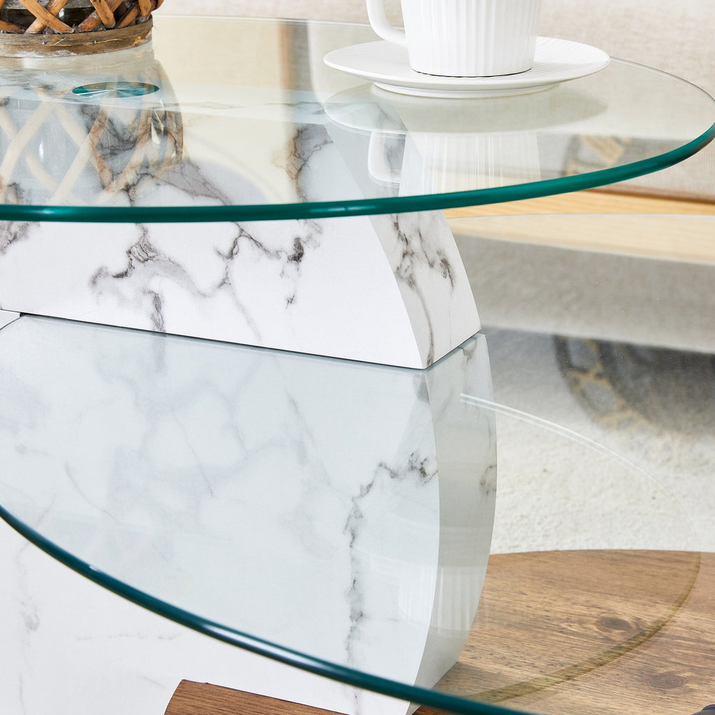 Contemporary Artistic Double Layer Coffee Table