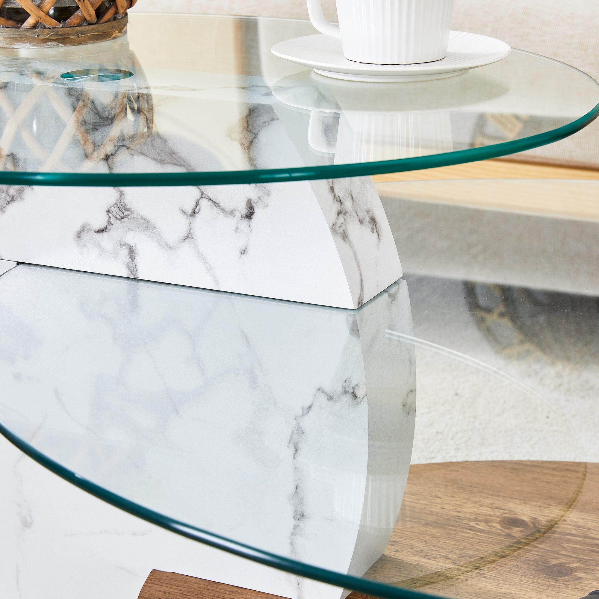 Contemporary Artistic Double Layer Coffee Table