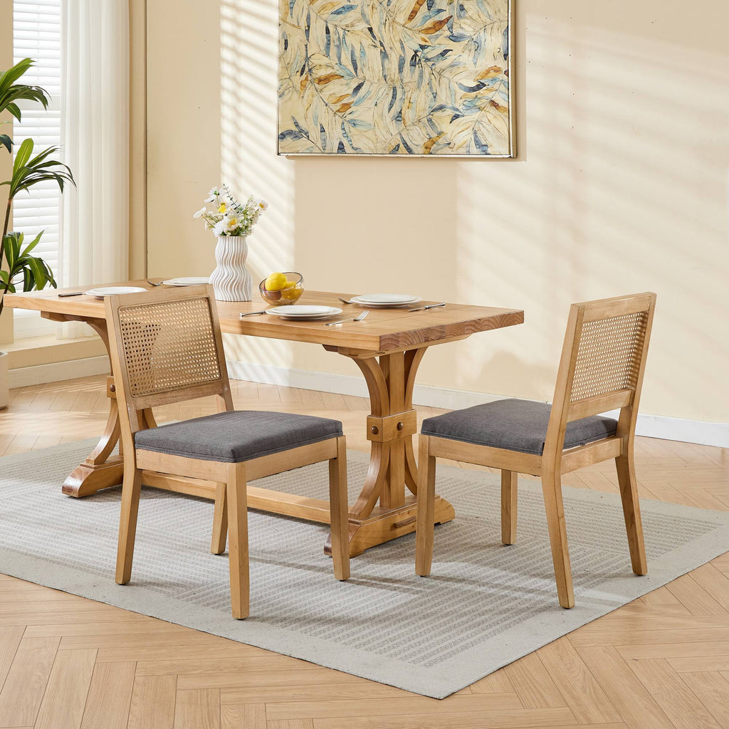 Farmhouse Rattan Dining Chairs (Set of 2)
