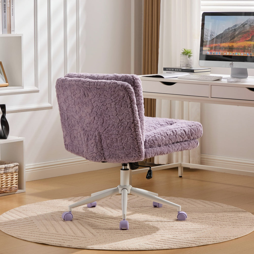 W26.4 inch Wider Artificial Rabbit Hair Home Office Chair