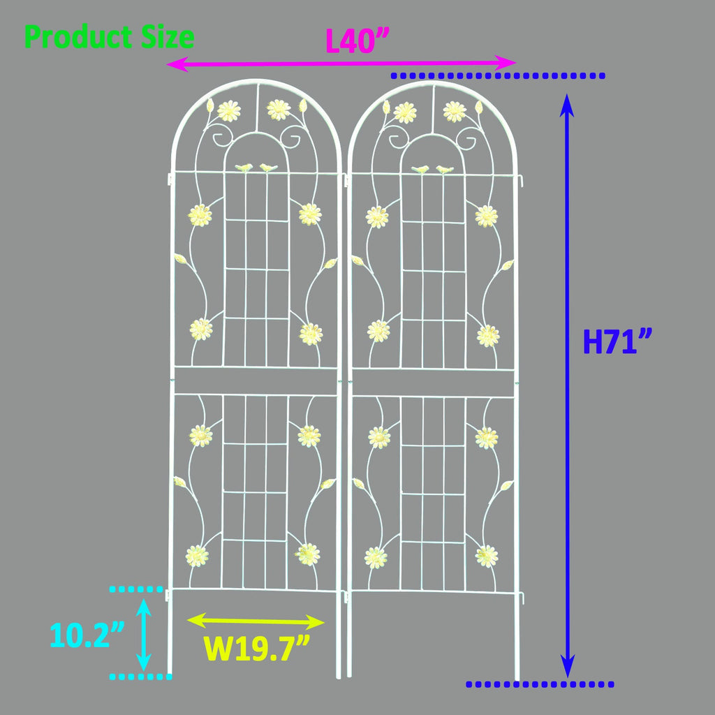 Metal Garden Trellis 71' x 19.7' Rustproof Trellis for Outdoor Flower Support