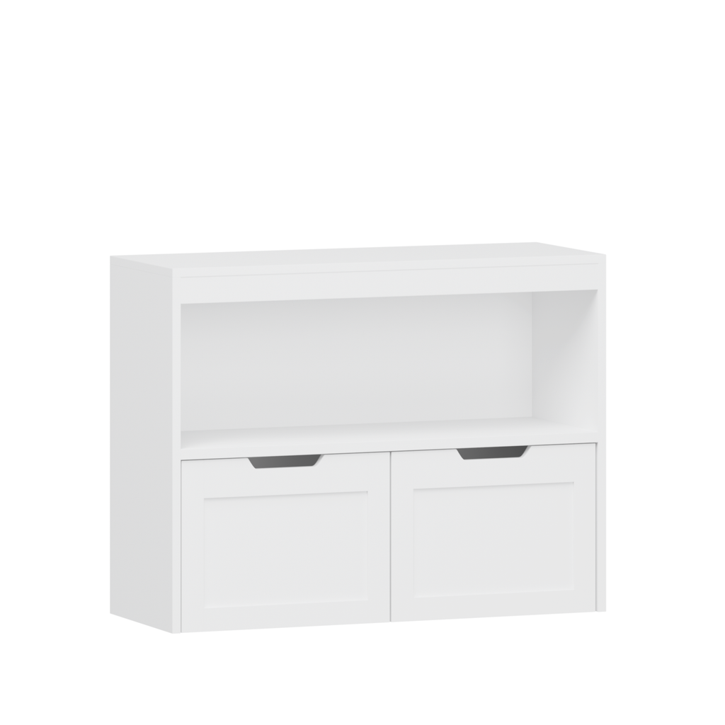Toy Storage Cabinet  with Large Drawers and Open Shelves