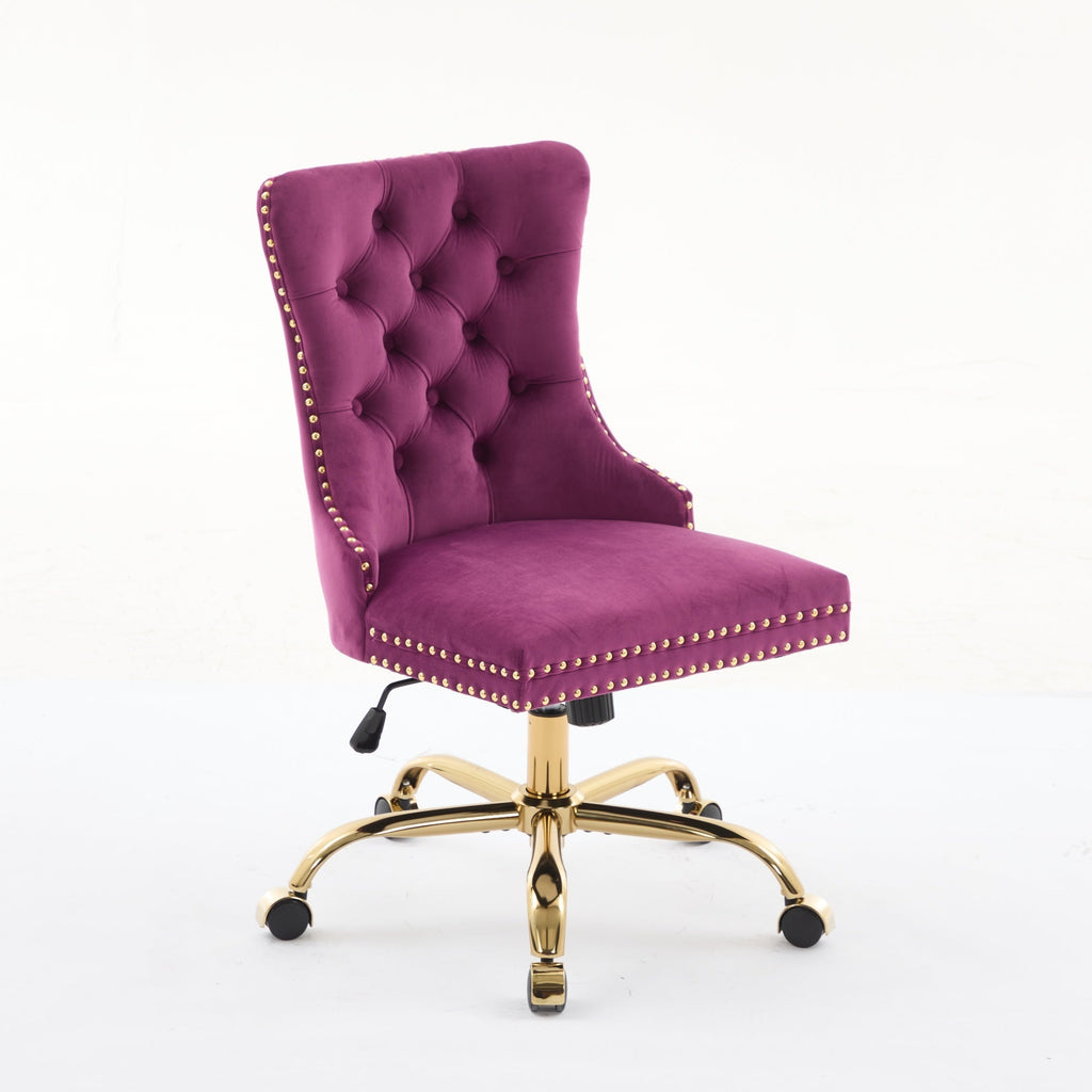 Modern Velvet Upholstered Tufted Button Home Office Chair