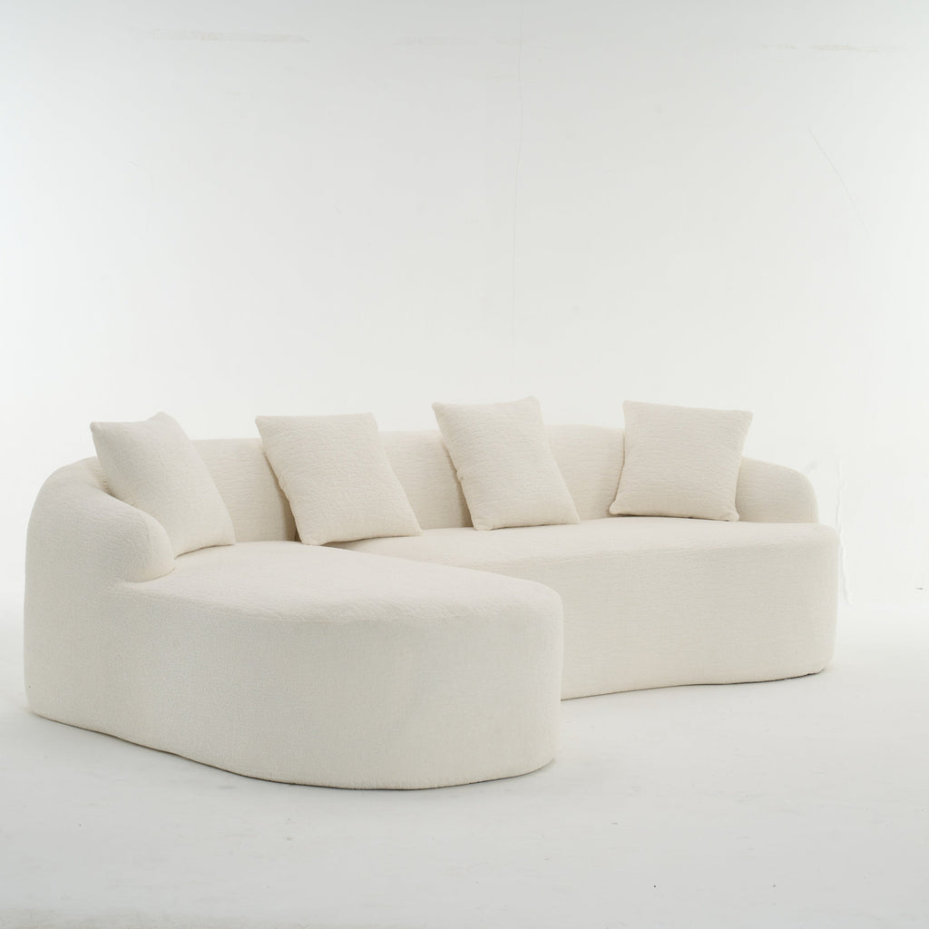 Boneless L-Shape Sectional Sofa with Curved Chaise