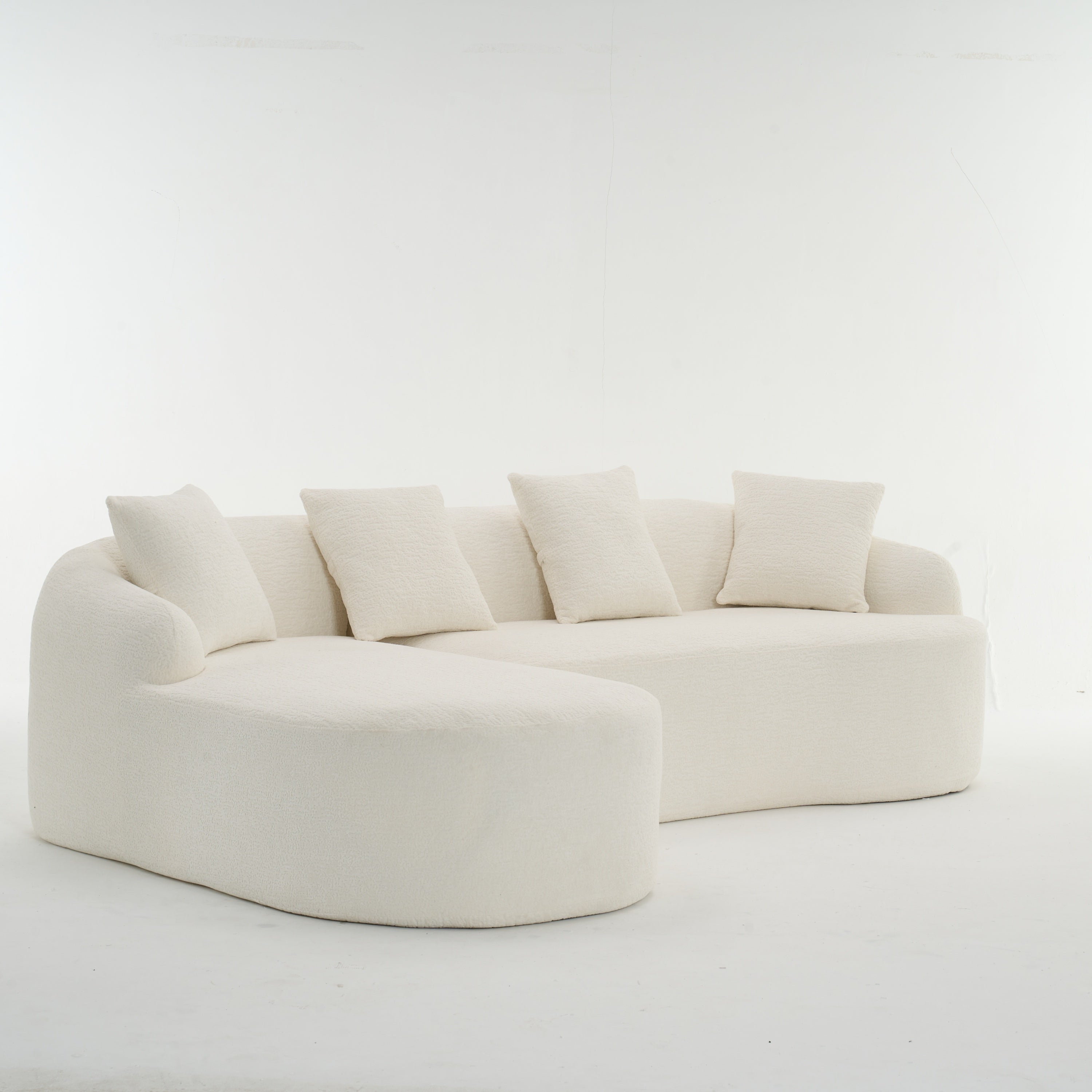 Boneless L-Shape Sectional Sofa with Curved Chaise