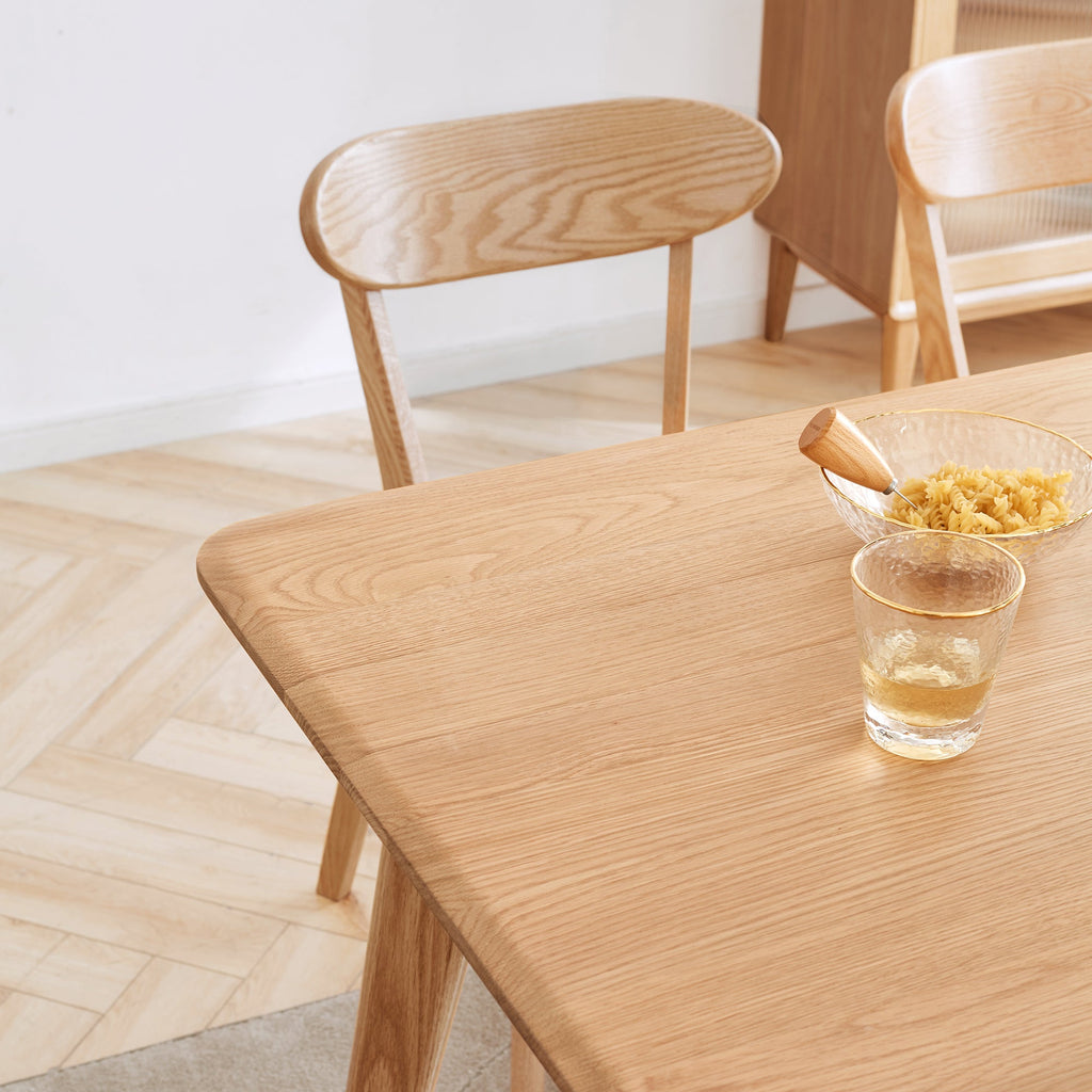 2Pcs Natural Solid Oak Dining Chairs