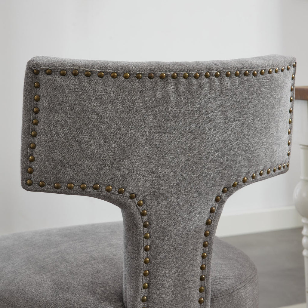Mid Century Farmhouse Linen Fabric Dining Chairs (Set of 2)