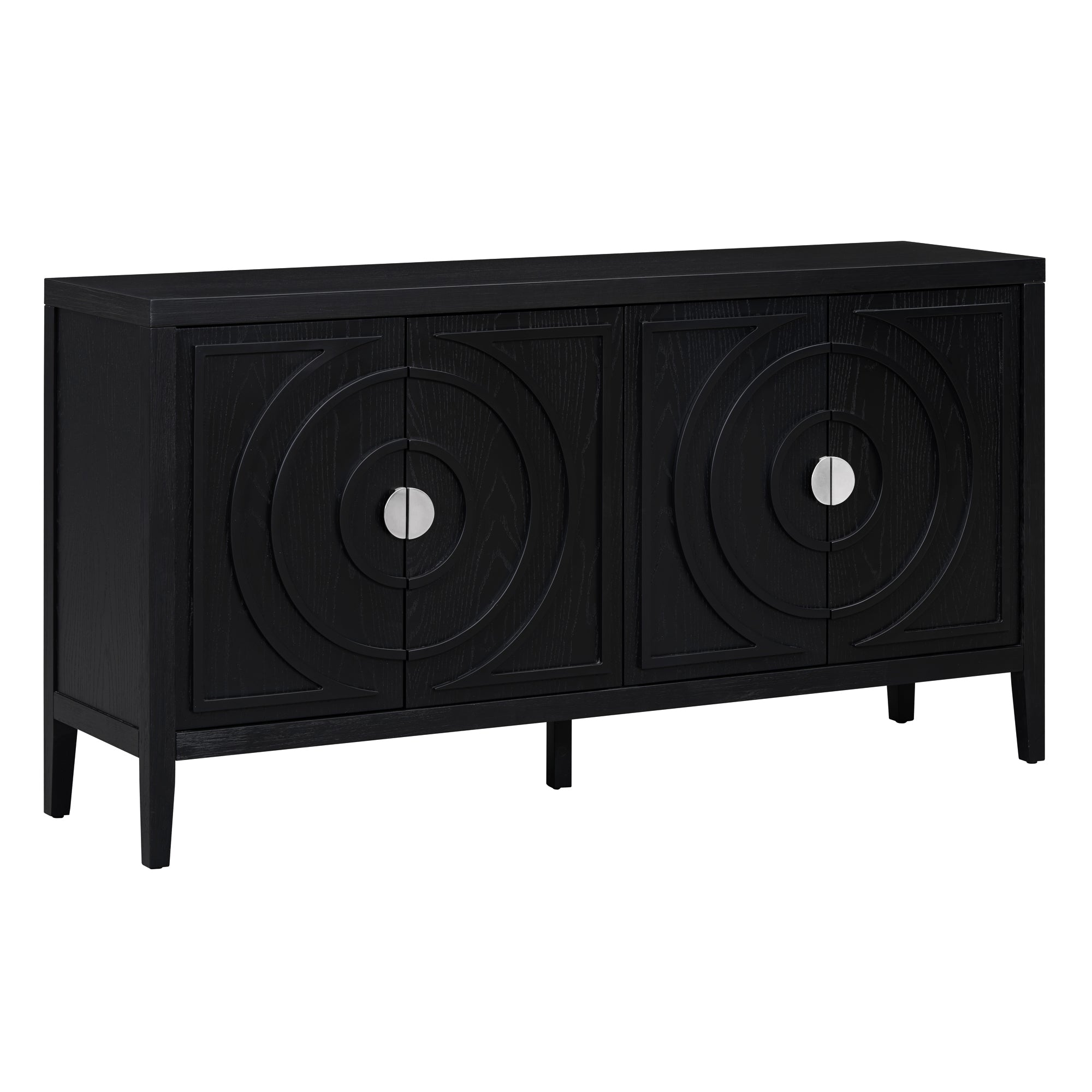 60" Circular Groove Design Sideboard Door for Living Room