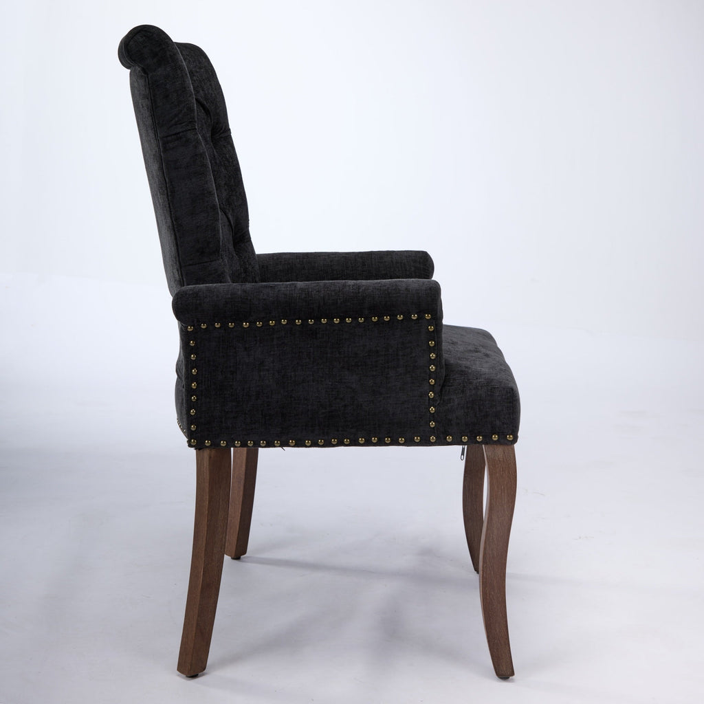 Elegant Upholstered Chenille Fabric Accent Dining Chair