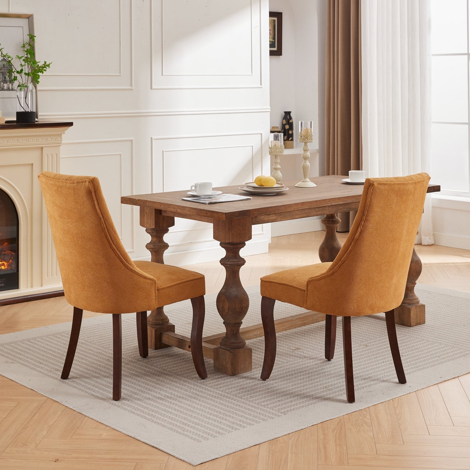 Rayon Cloth Flocking Velvet/Linen Dining Chairs (Set of 2)