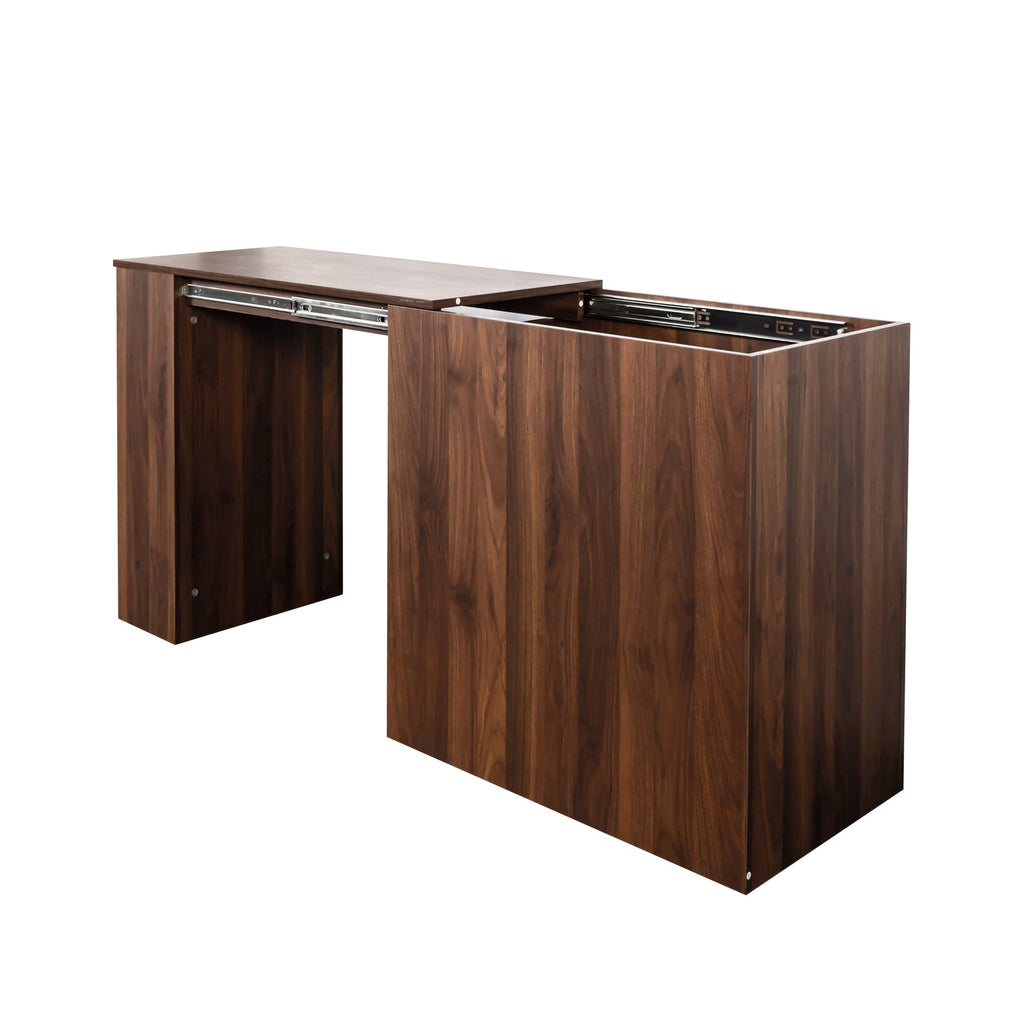 Modern Corner Home Office Desk with Extendable Table