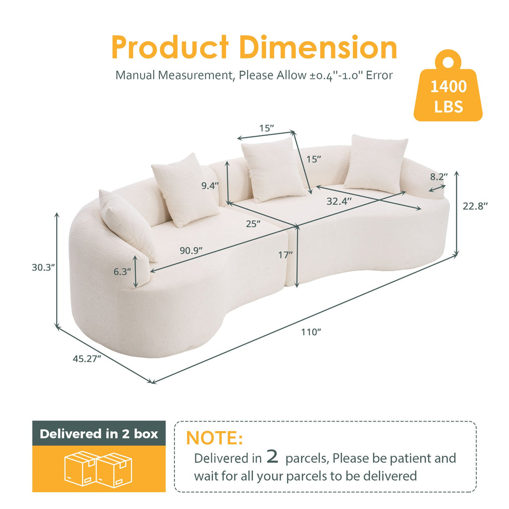 30D High-Density Sponge Sectional Couch for Living Room