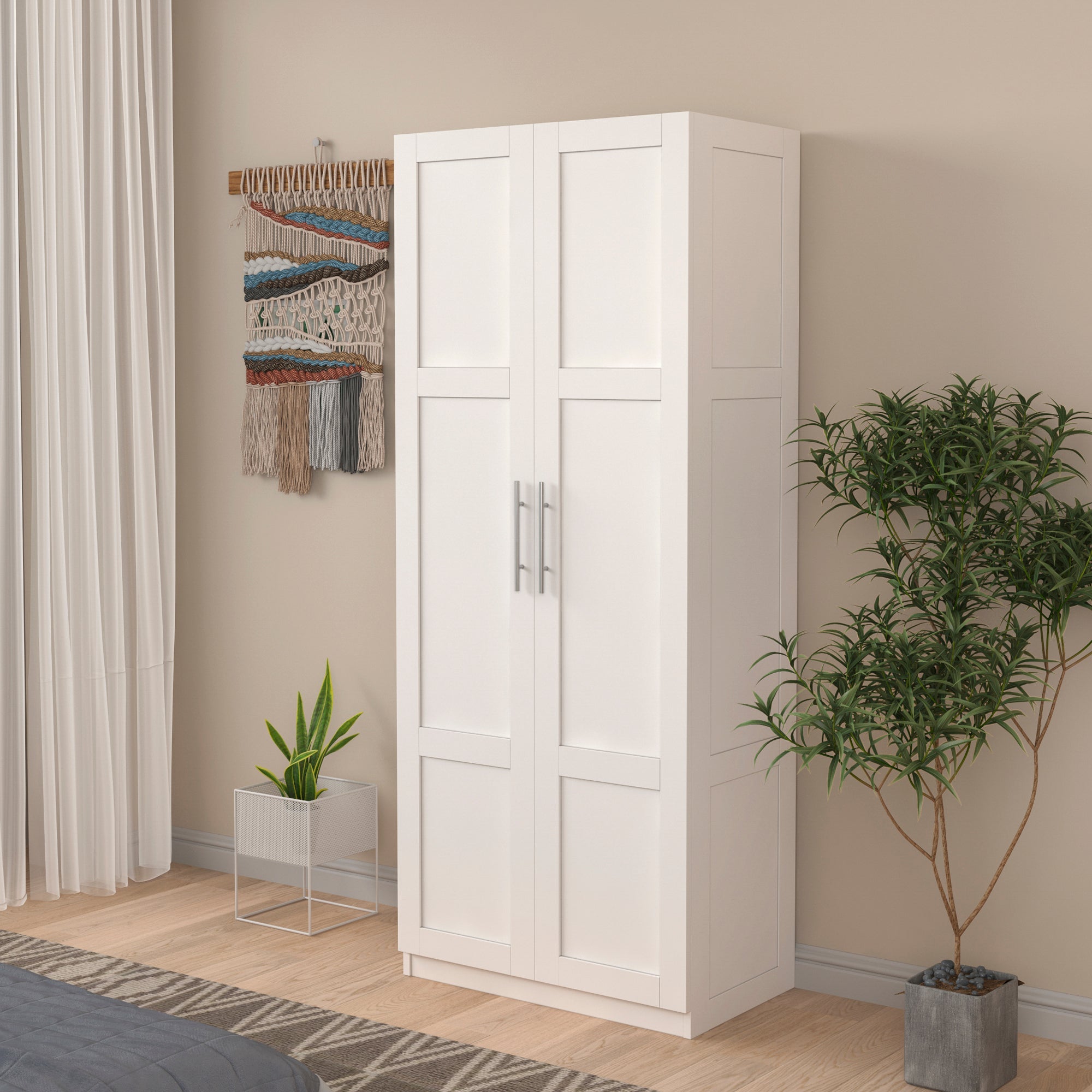 Kitchen Pantry Storage Cabinets with 2 Door and 3  Shelves