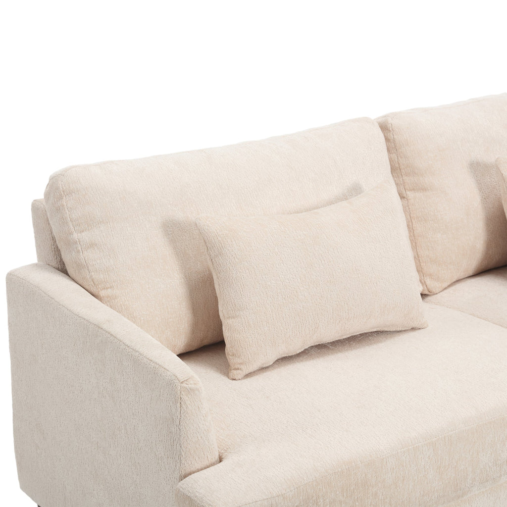 Mid Century Modern Chenille Fabric Loveseat Sofa