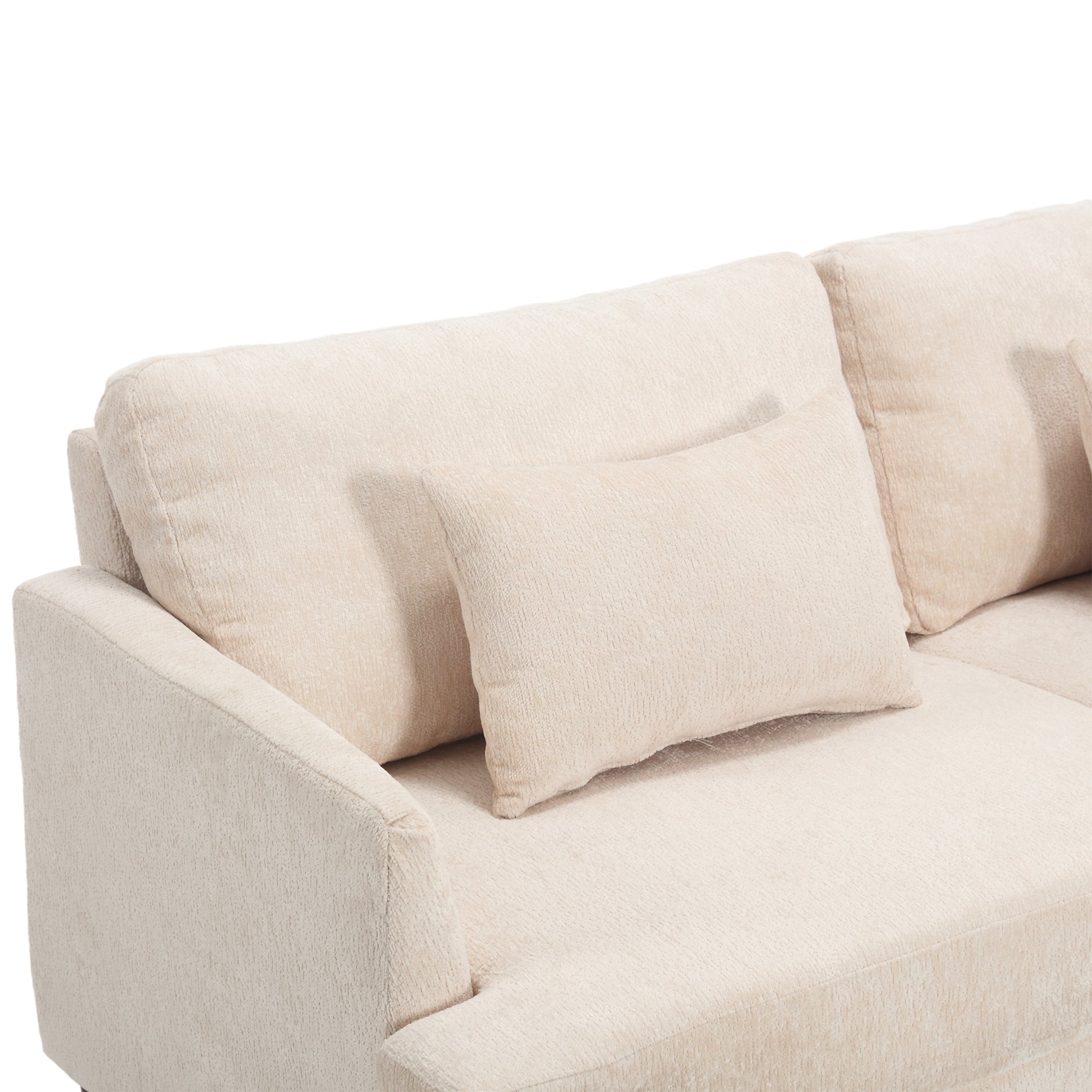Mid Century Modern Chenille Fabric Loveseat Sofa