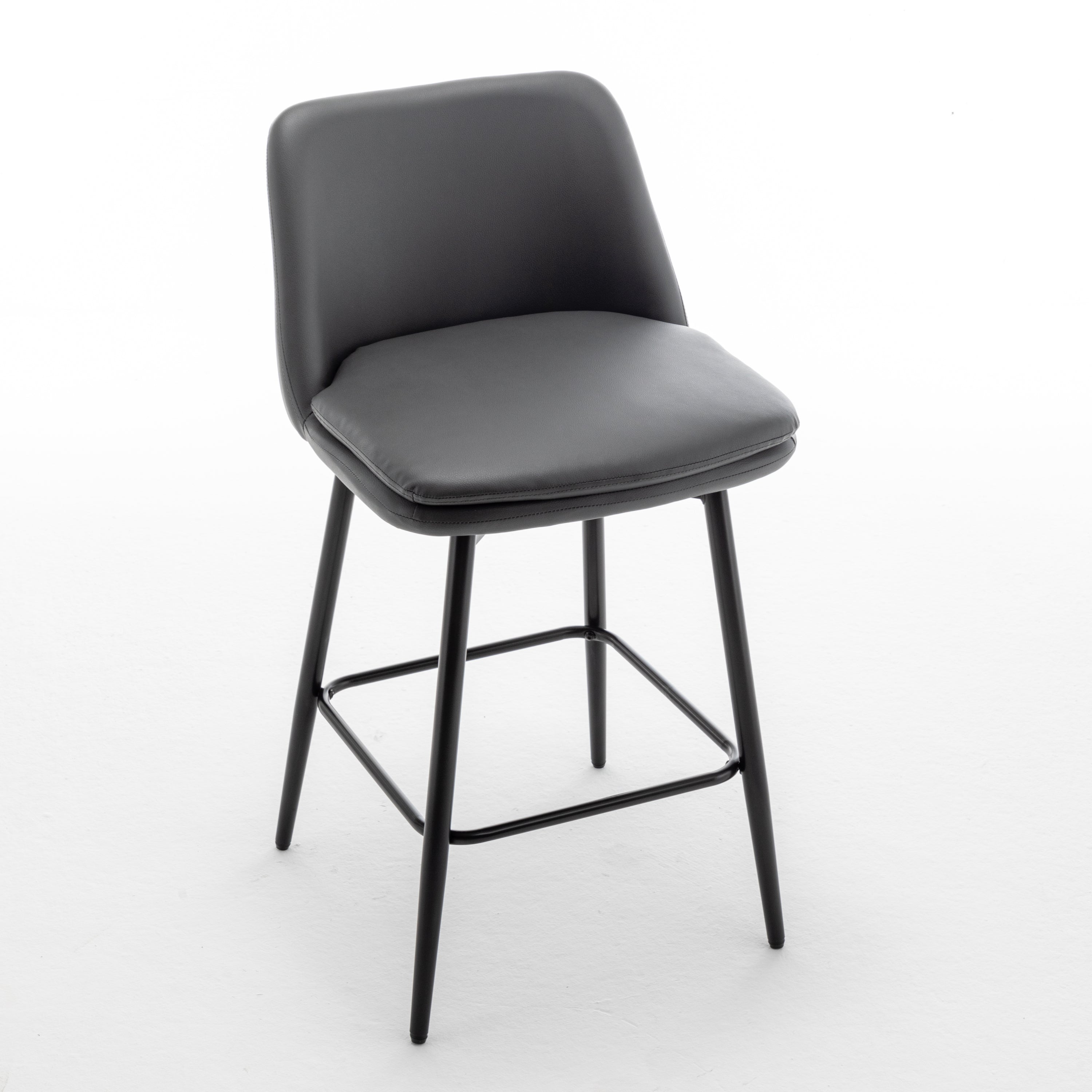 Linen/PU 360° Swivel Barstools (Set of 2)