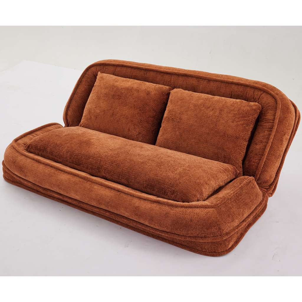 2-in-1 Extra Large Chenille Floor Couch Loveseat for Humans & Dogs