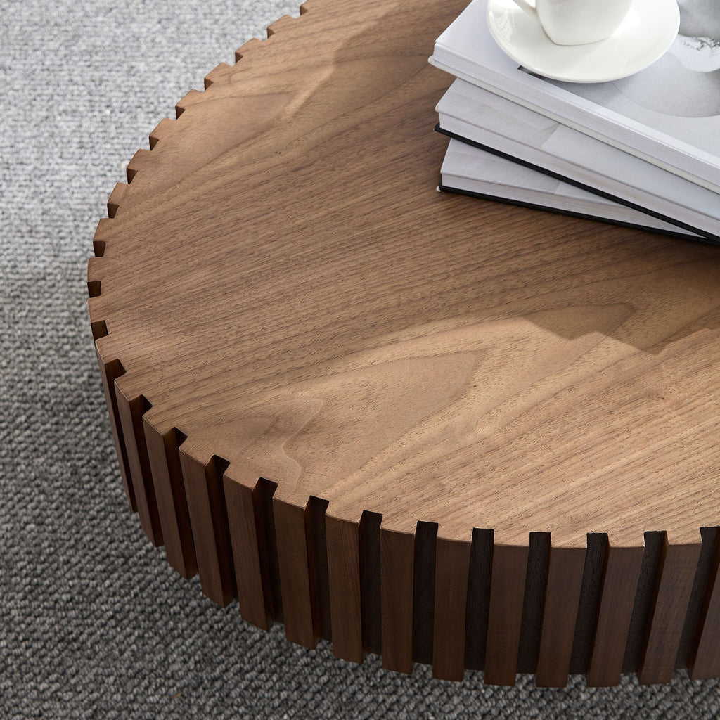 43.70 Inch Modern Handcraft Drum and Oval Coffee Table