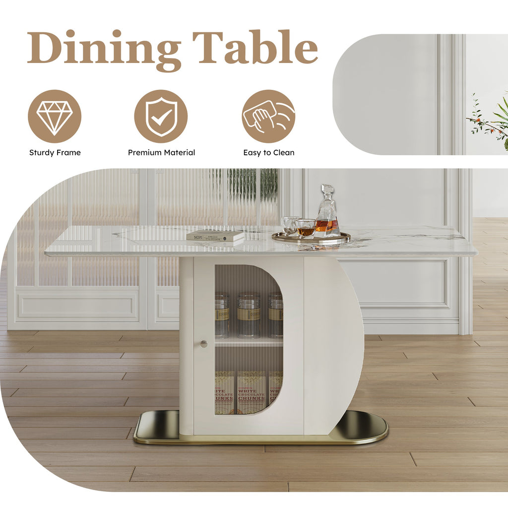 63' Modern Dining Table for 4-6 People