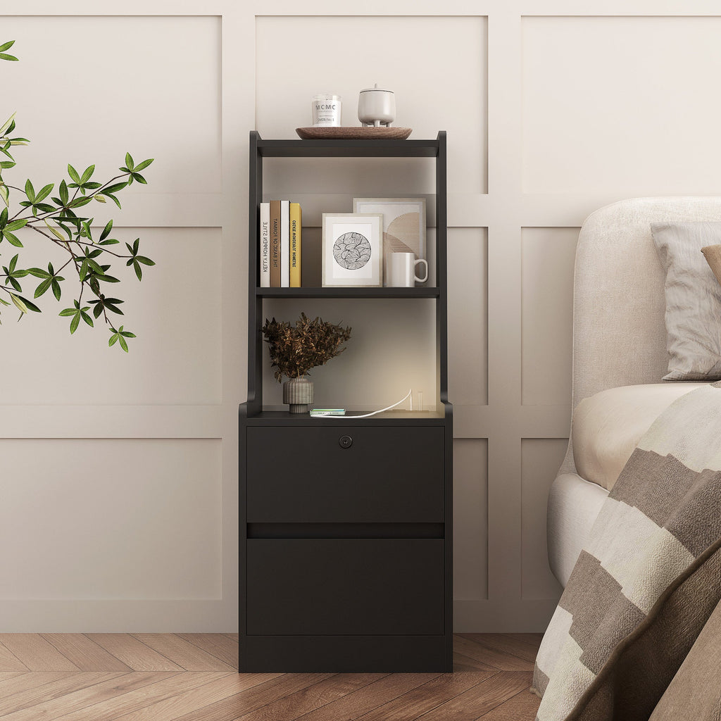 Modern Smart Nightstand with Charging Station