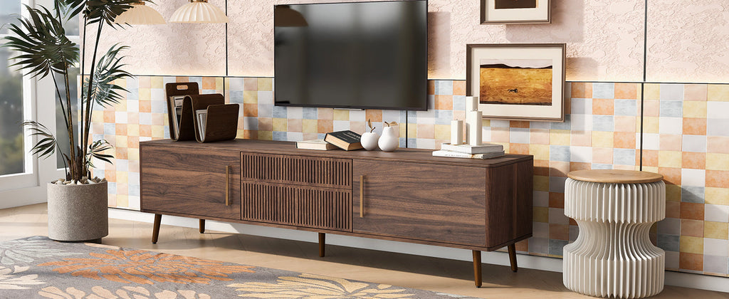 Mid Century TV Stand with 2 Drawers