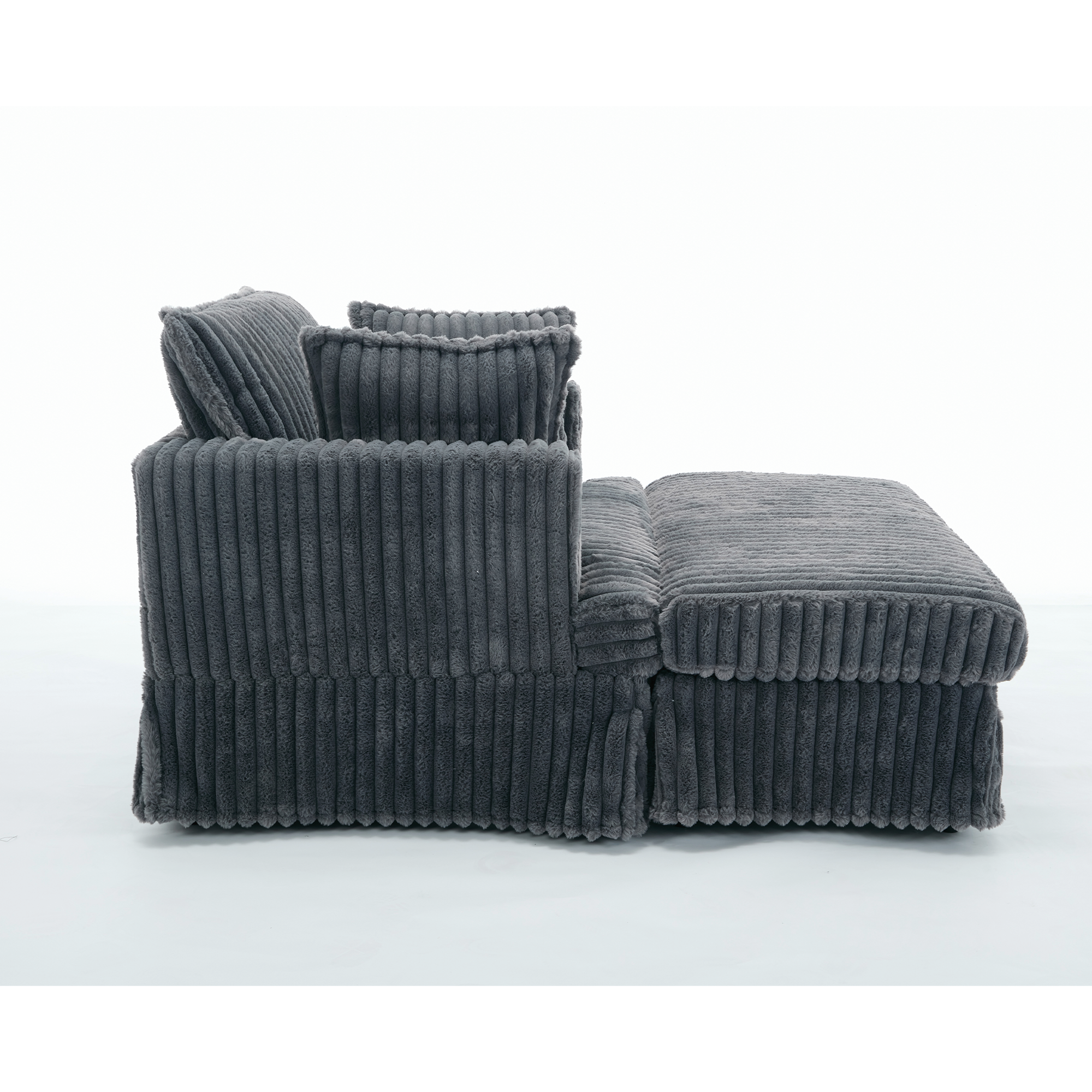 47.7'' Oversized Corduroy Chaise Longue with Ottoman