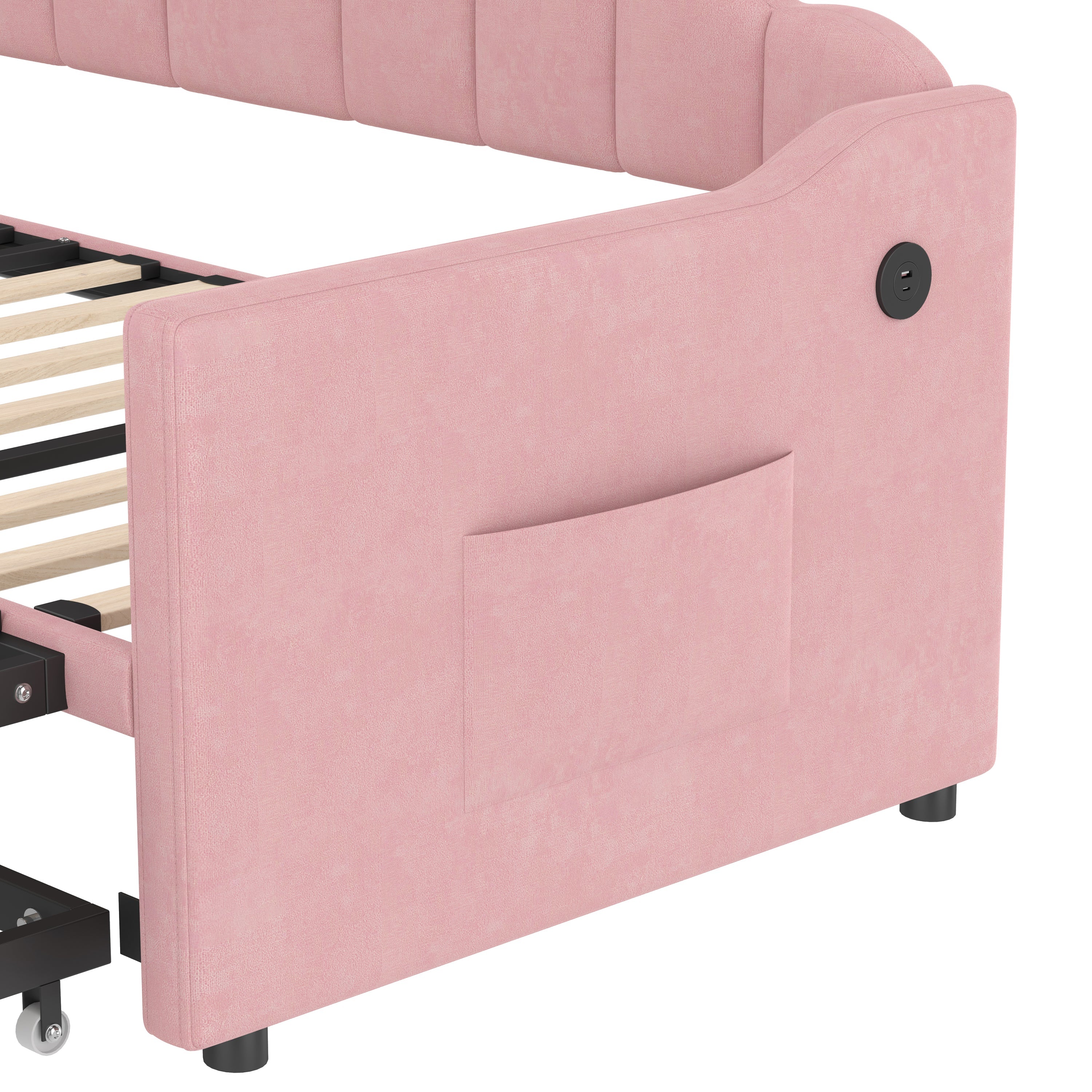 Upholstered Twin Size Daybed with Adjustable Height