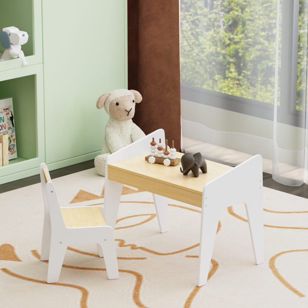 Kids Wooden Table Set with One Chair
