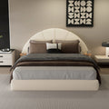 Unique Arched Boucle Bed with Small Table