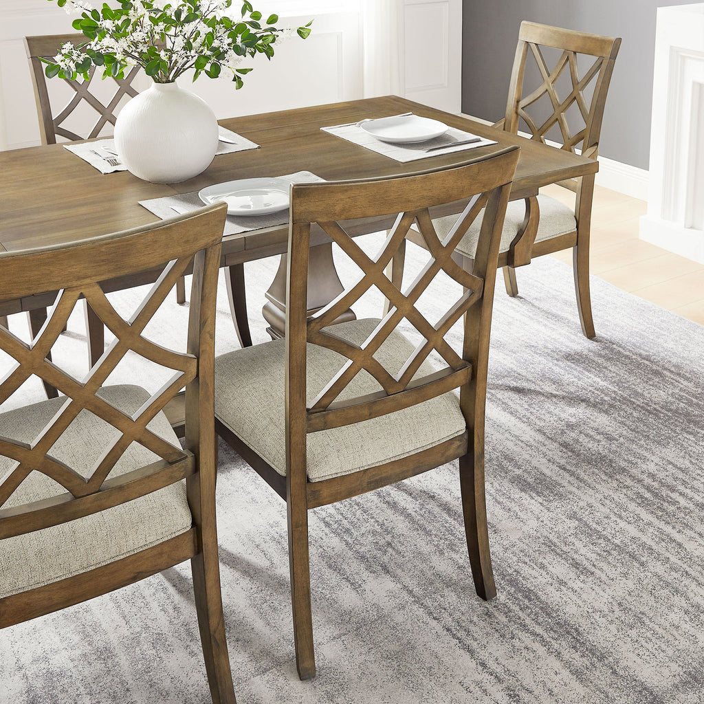 Wooden Frame Upholstered Dining Chairs (Set of 2)