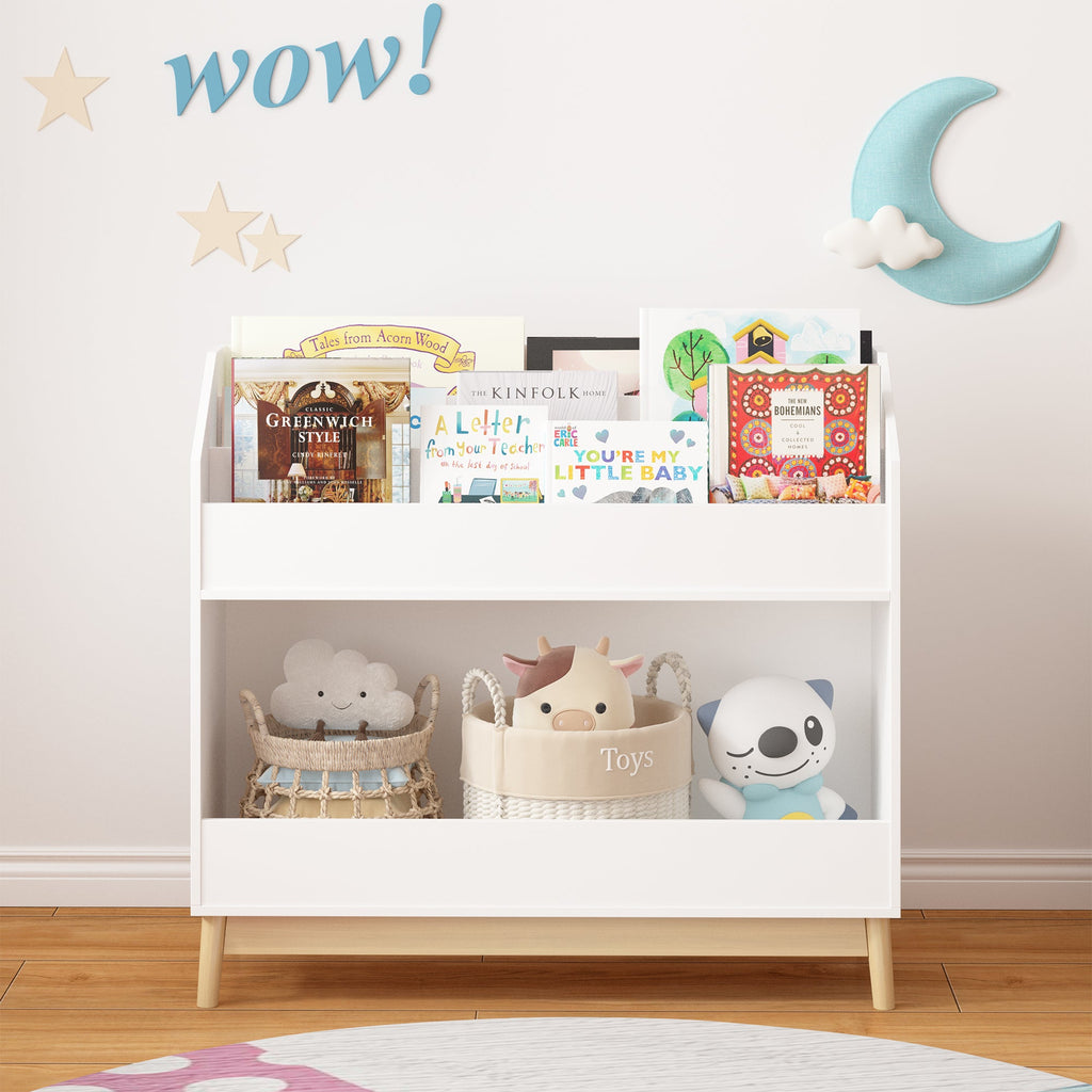 Toddler Book Display Shelf with Storage