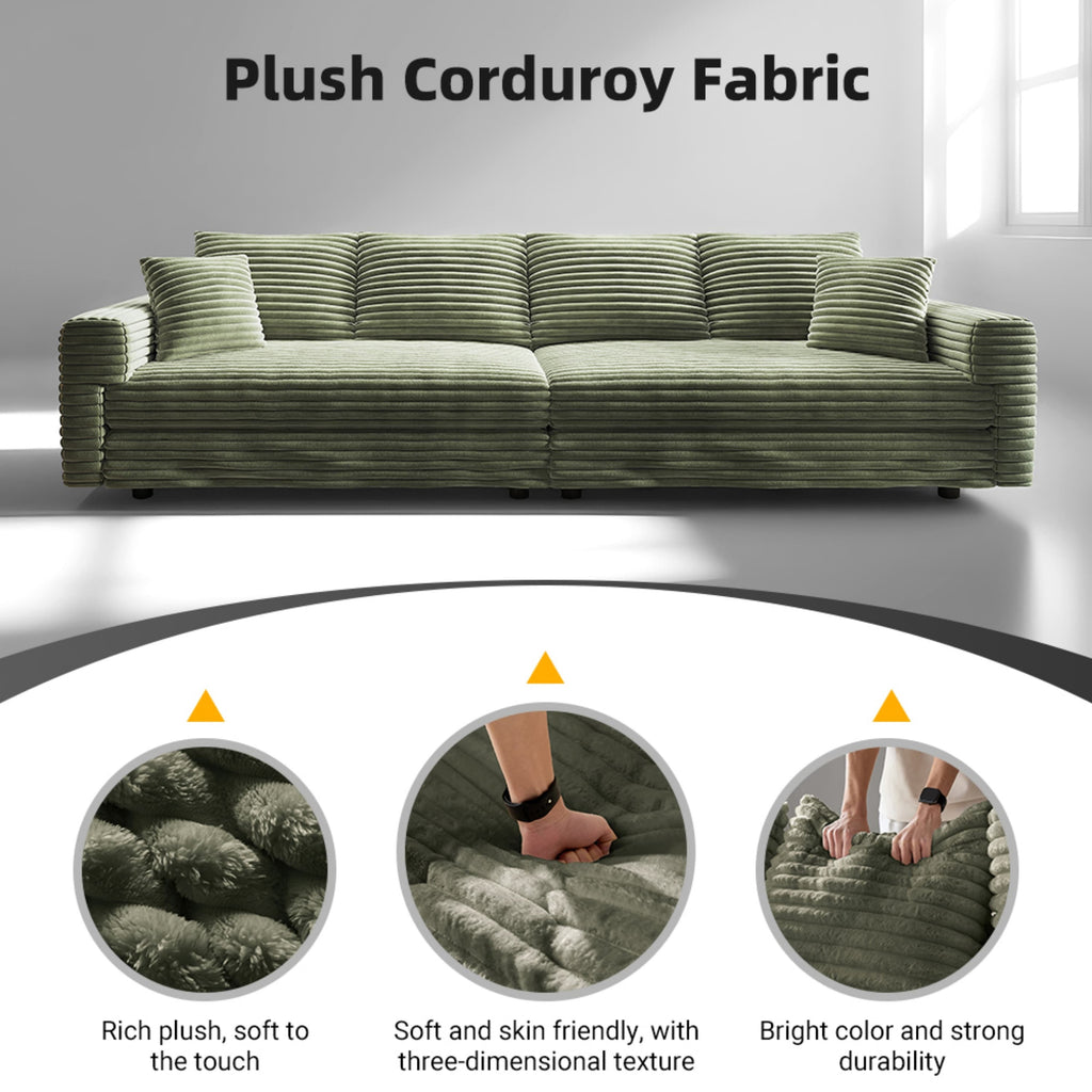 82.7' Modern Comfy Cloud Couch Sofa with Soft Pillows + Ottomans Option