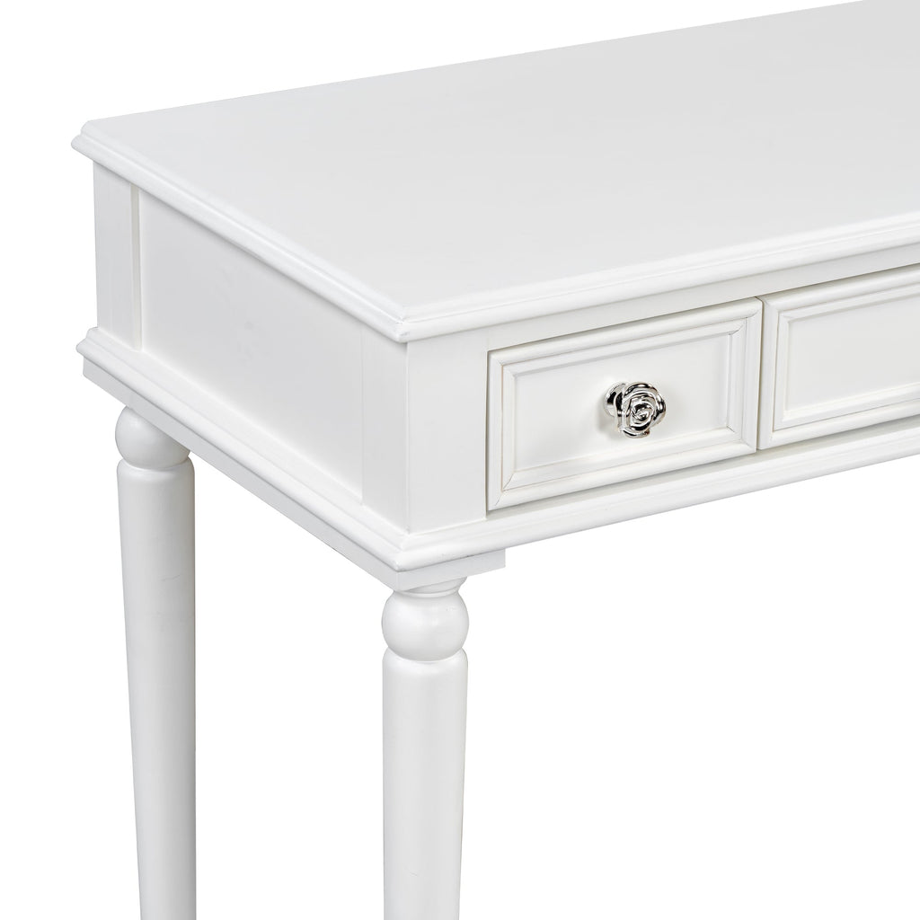 Retro Makeup Desk with Large Mirror