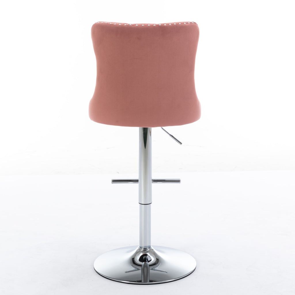 25-33 Inch Modern Velvet Swivel Barstools (Set of 2)