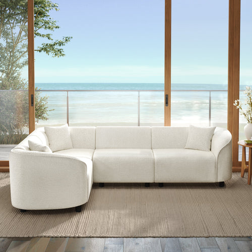 104' L-Shaped Curved Contemporary Sectional Sofa