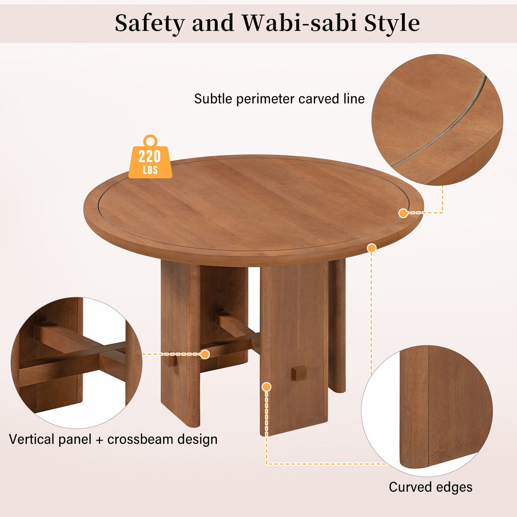Minimalist Farmhouse Round Dining Table Set