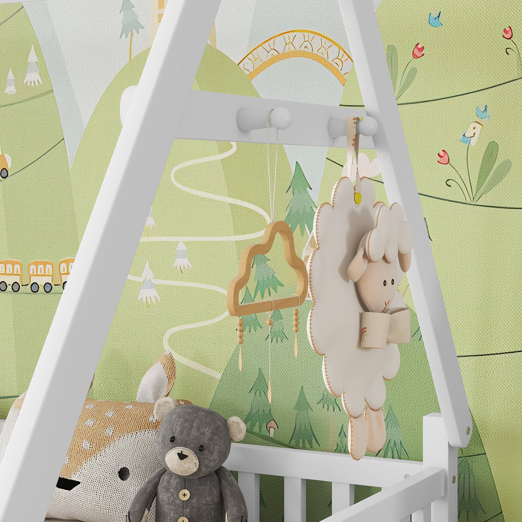 Full Size House Bed with Light for Kids