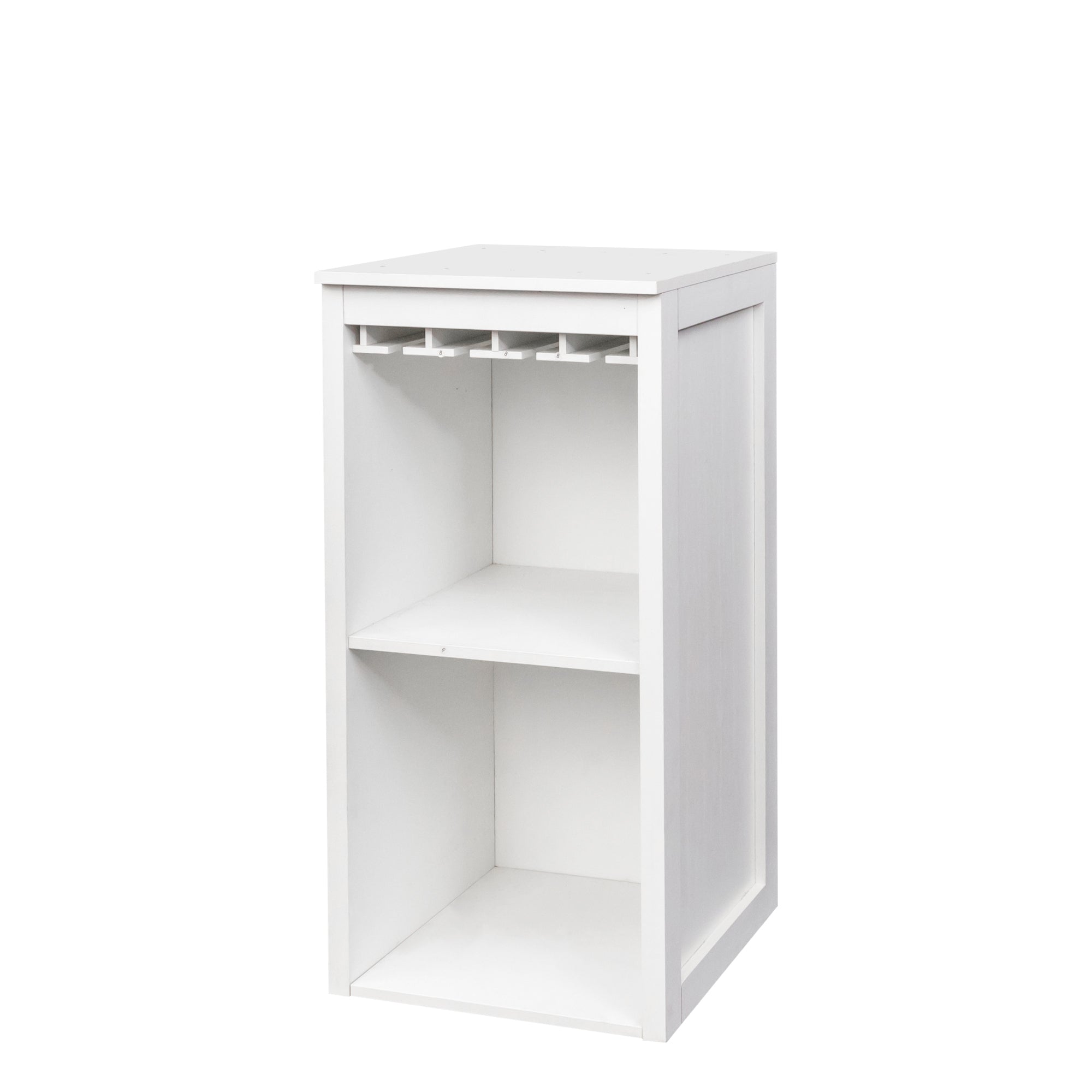 White Modular Wine Bar Cabinet with Storage Shelves