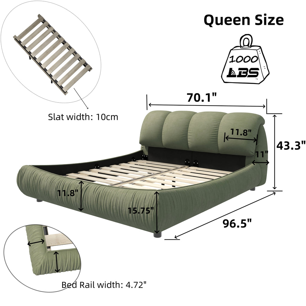 King/Queen Size Luxury Upholstered Platform Bed