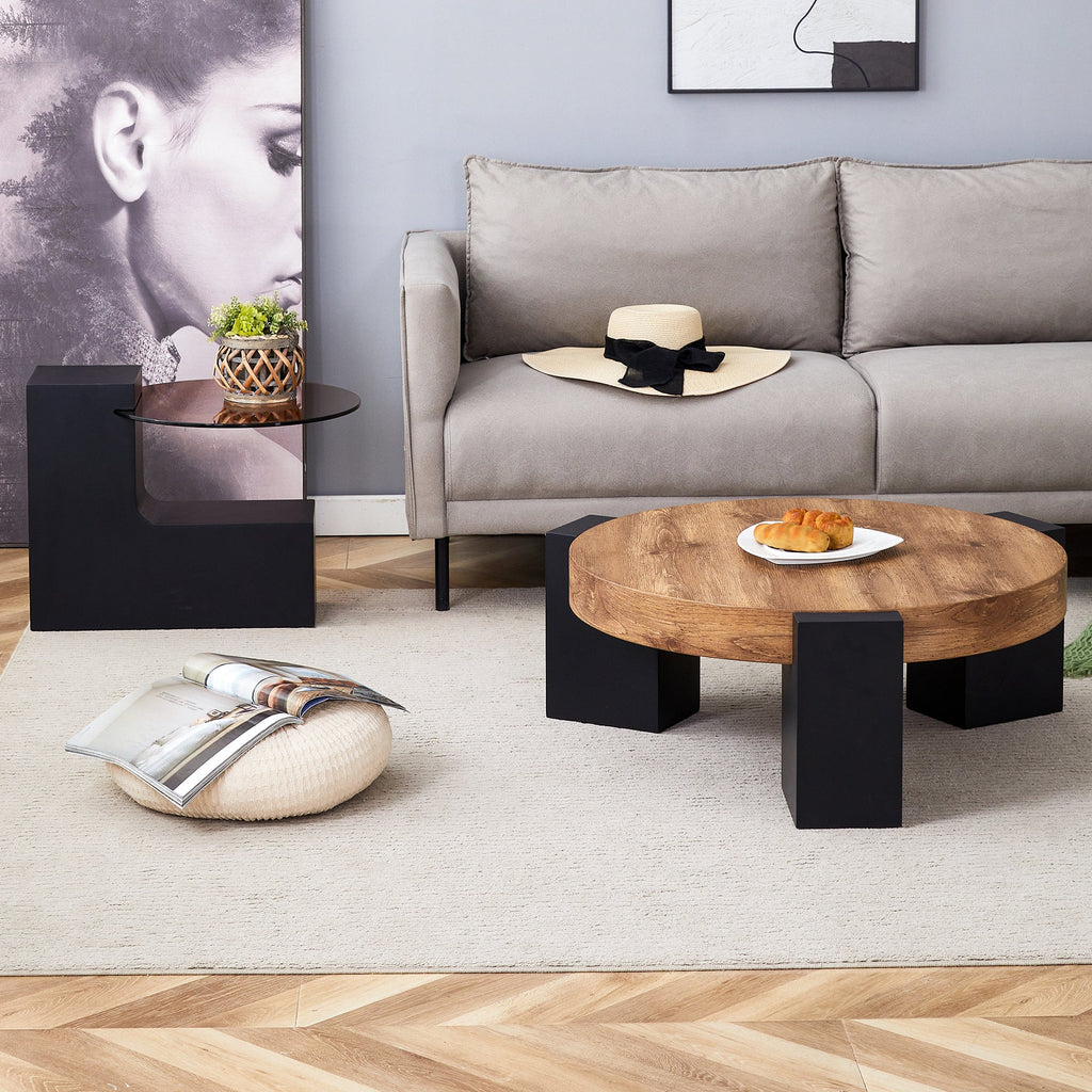 Modern Simple Double-Layer Round Coffee Table