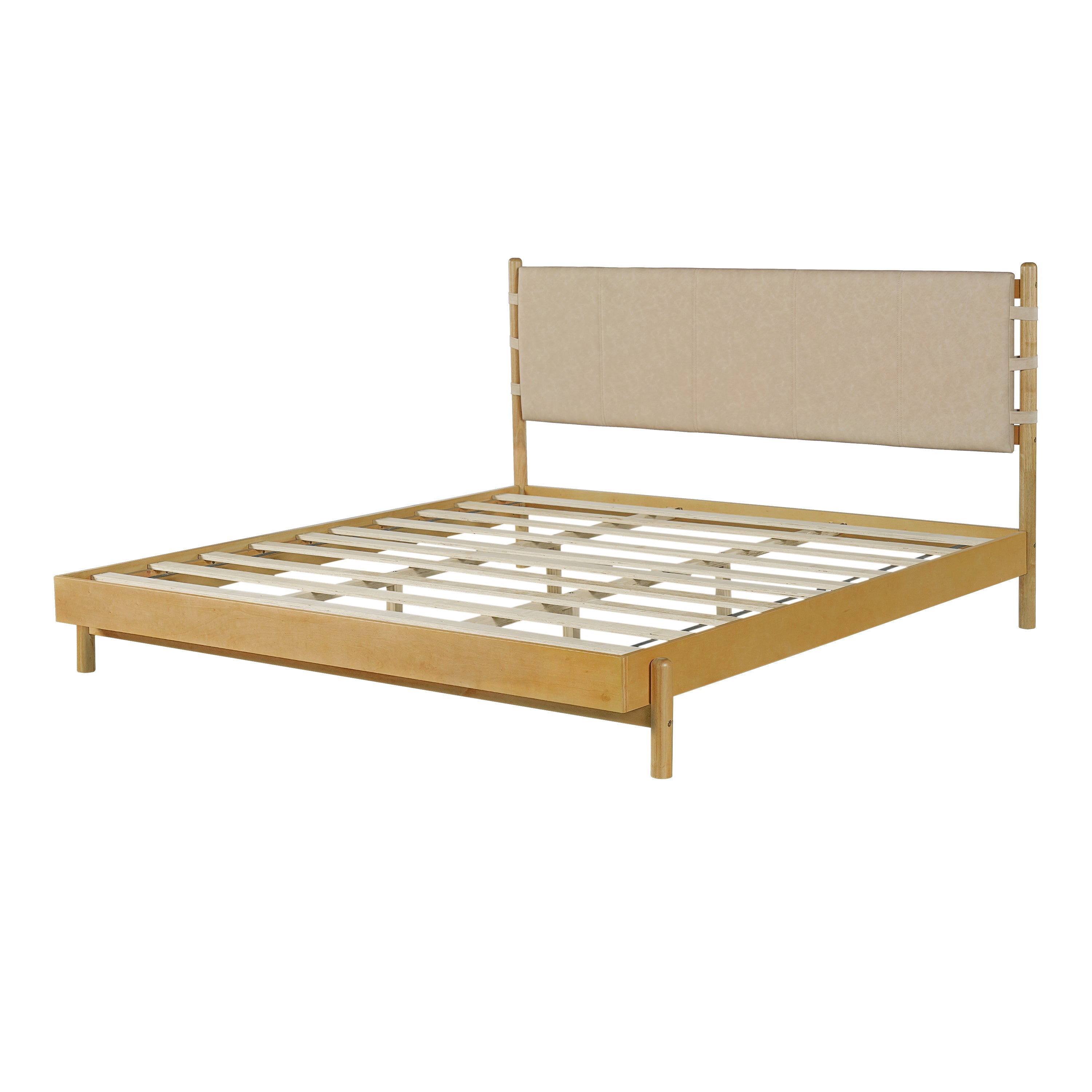 Modern King Bed Frame Set with 2 Nightstands