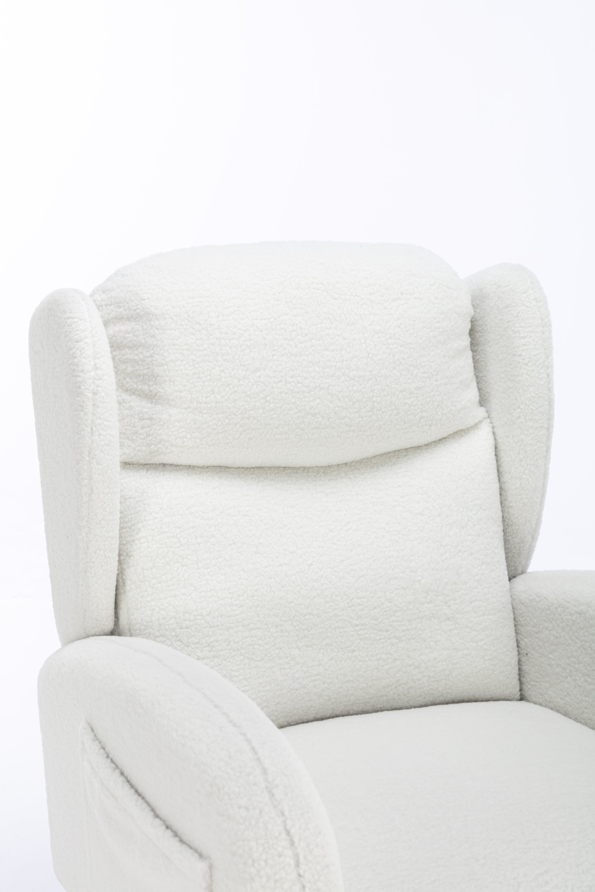 Teddy Fabric Rocking Chair with Packet Wood Legs