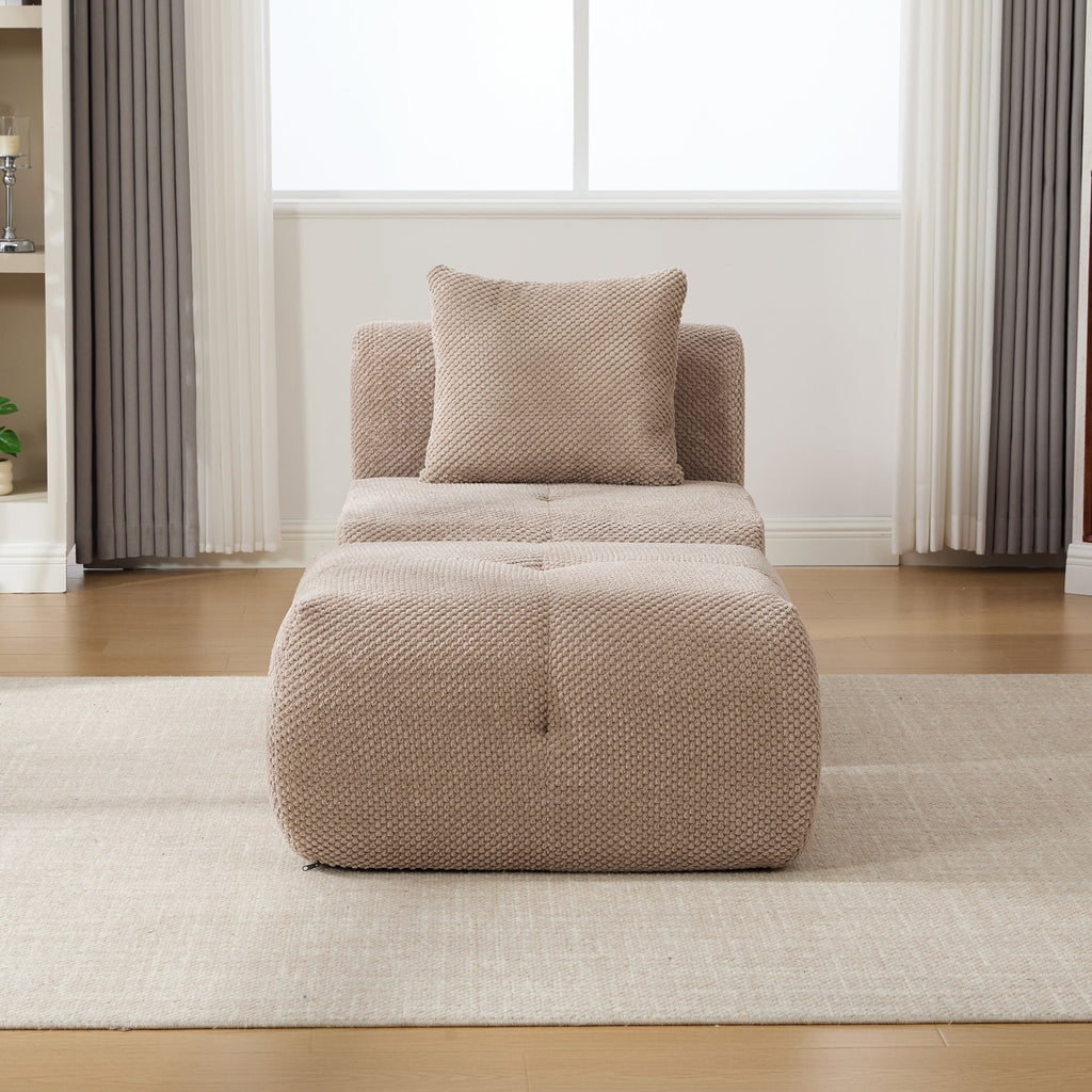 31' Modular Cloud Boneless Accent Chair with Ottoman Set