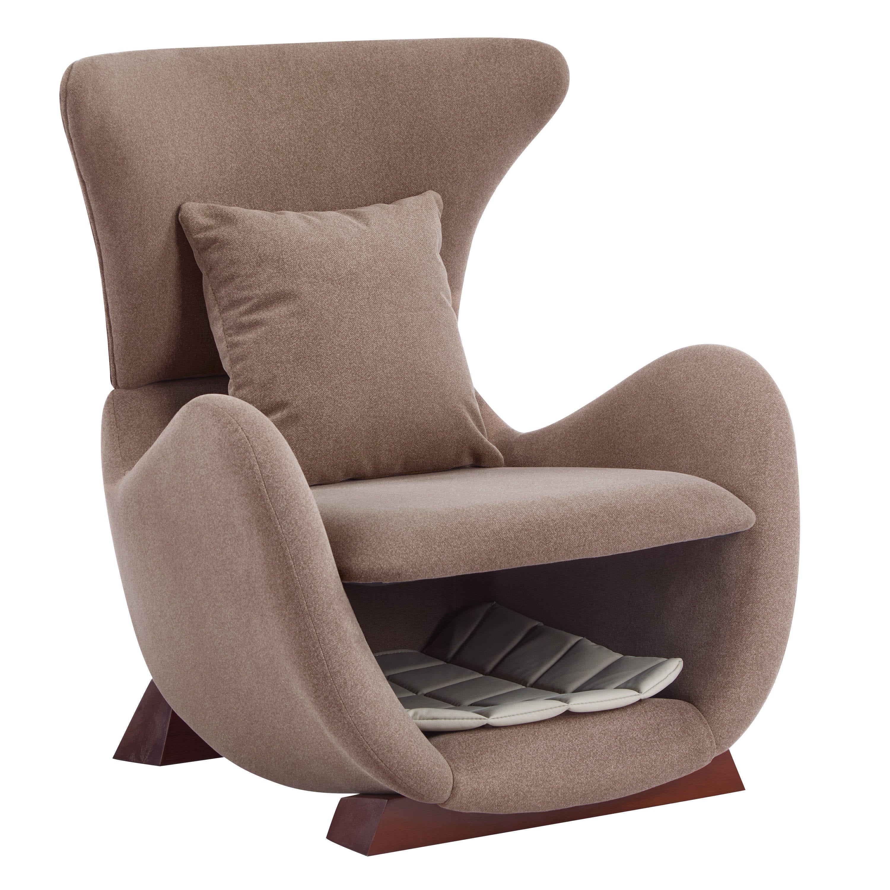 Modern Brown Polyester Accent Chair with Pet/Storage Space