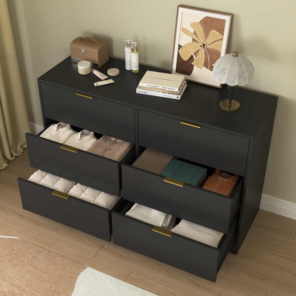 Modern 6-Drawer Dresser for Bedroom