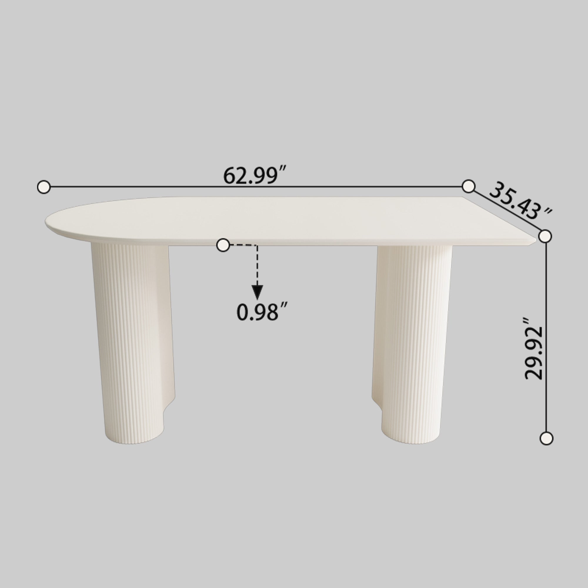 63 ' Medieval Modern MDF Dining Room Set