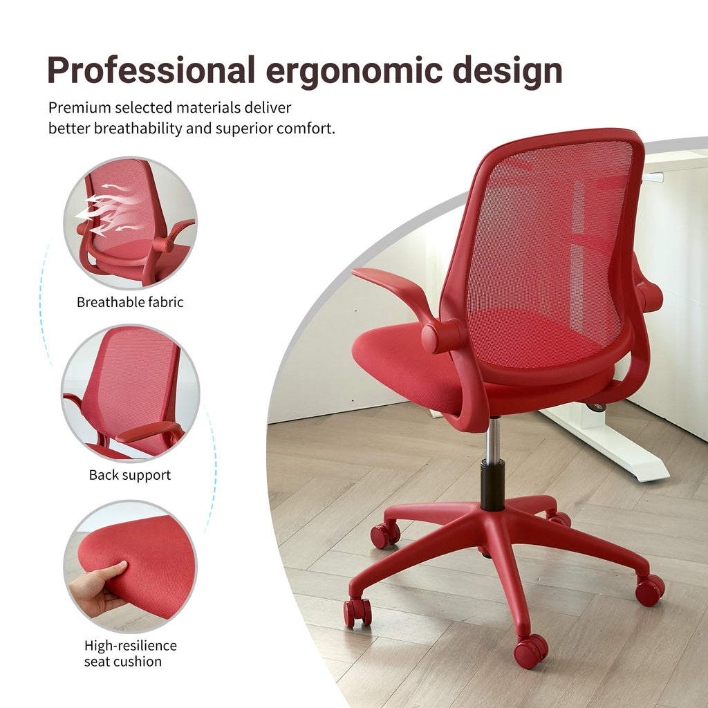Colorful Ergonomic Office Chair with Flip-Up Armrests