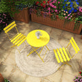 Yellow Bistro Table and 2 Chairs Foldable Outdoor Indoor Patio Coffee Set
