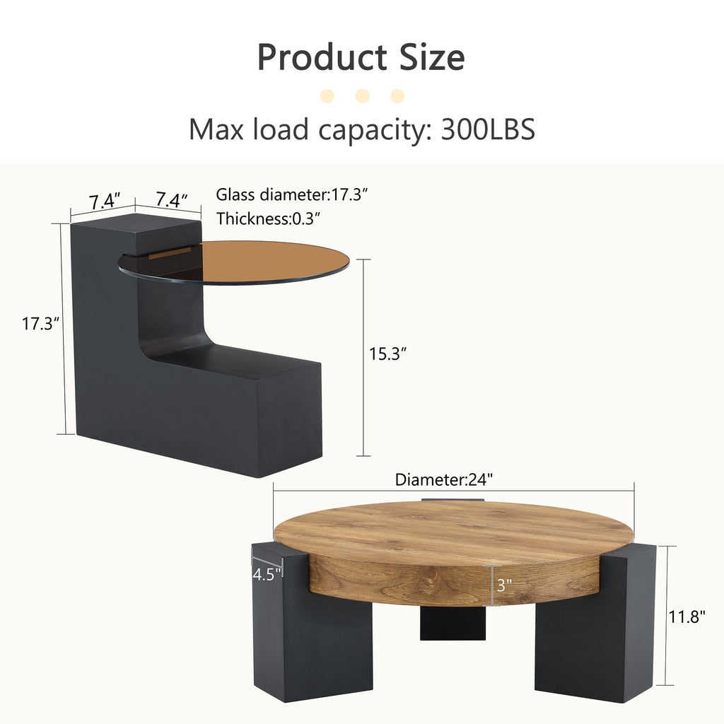 Modern Simple Double-Layer Round Coffee Table